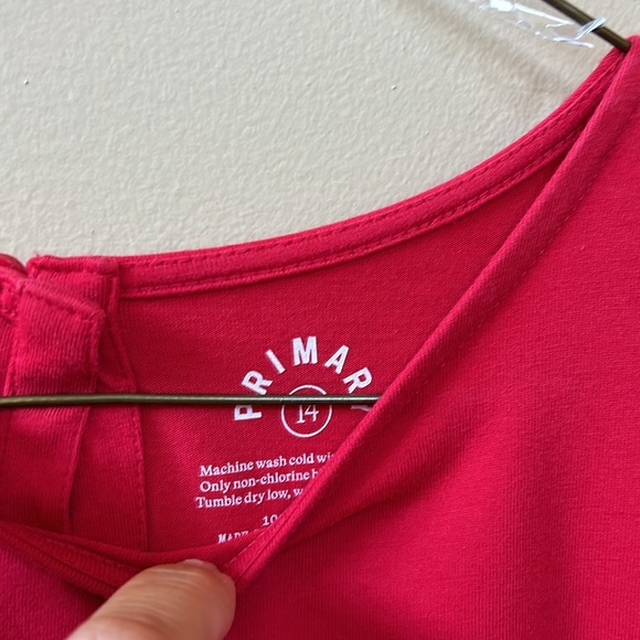 NWOT red Primary pocket dress size 14. Santa and Ho Ho Ho patches sewn on. - Picture 3 of 4